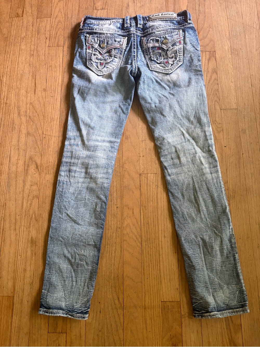 Rock Revival Embellished Back Pocket Skinny Jeans - Light Wash